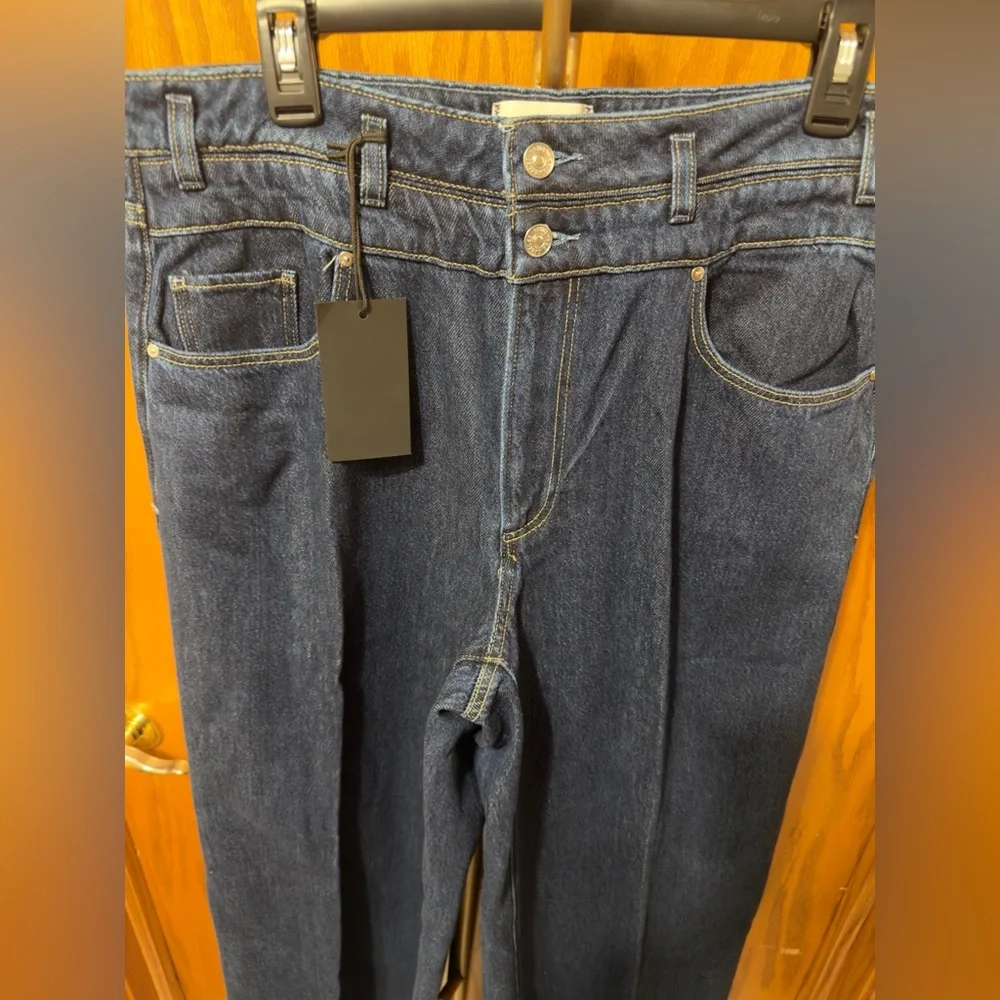 Paige Wide-Leg Jeans Portia Michiru double waistband, high rise, size 32 New! - Picture 8 of 16